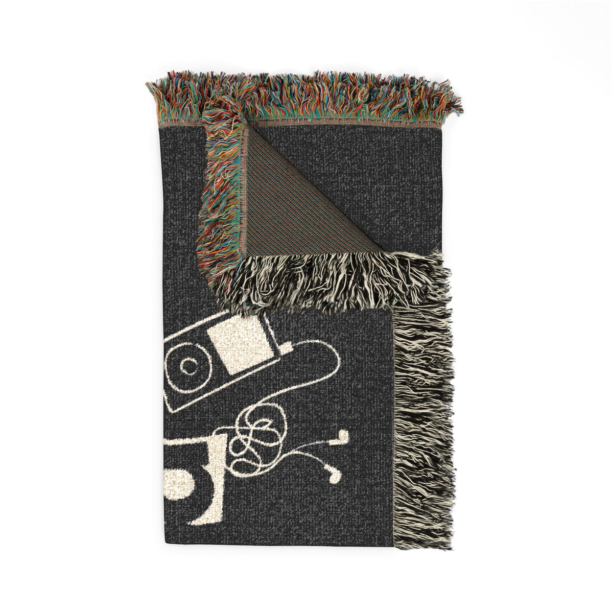 Past Curfew Woven Blanket — Retro Ransom-Note Design