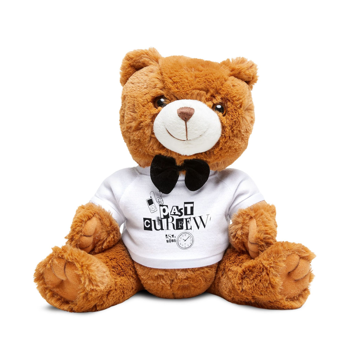 Plush Teddy Bear with 'Past Curfew' T‑Shirt