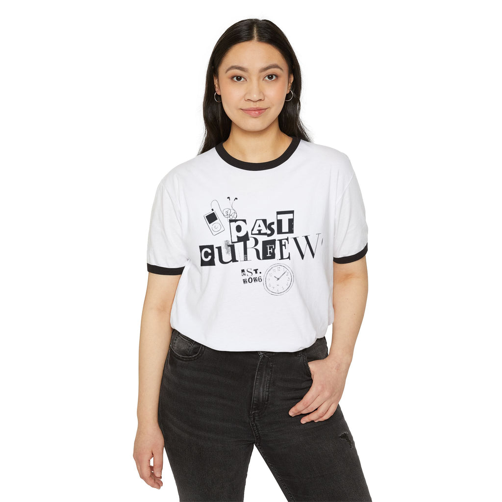Past Curfew Ringer T‑Shirt — Retro Graphic Tee