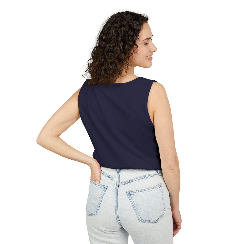 Past Curfew Comfort Colors Graphic Tank Top — Retro College Party Vibe