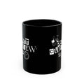 Past Curfew Black Mug (11oz/15oz) — Retro Ransom-Note Design Coffee Cup