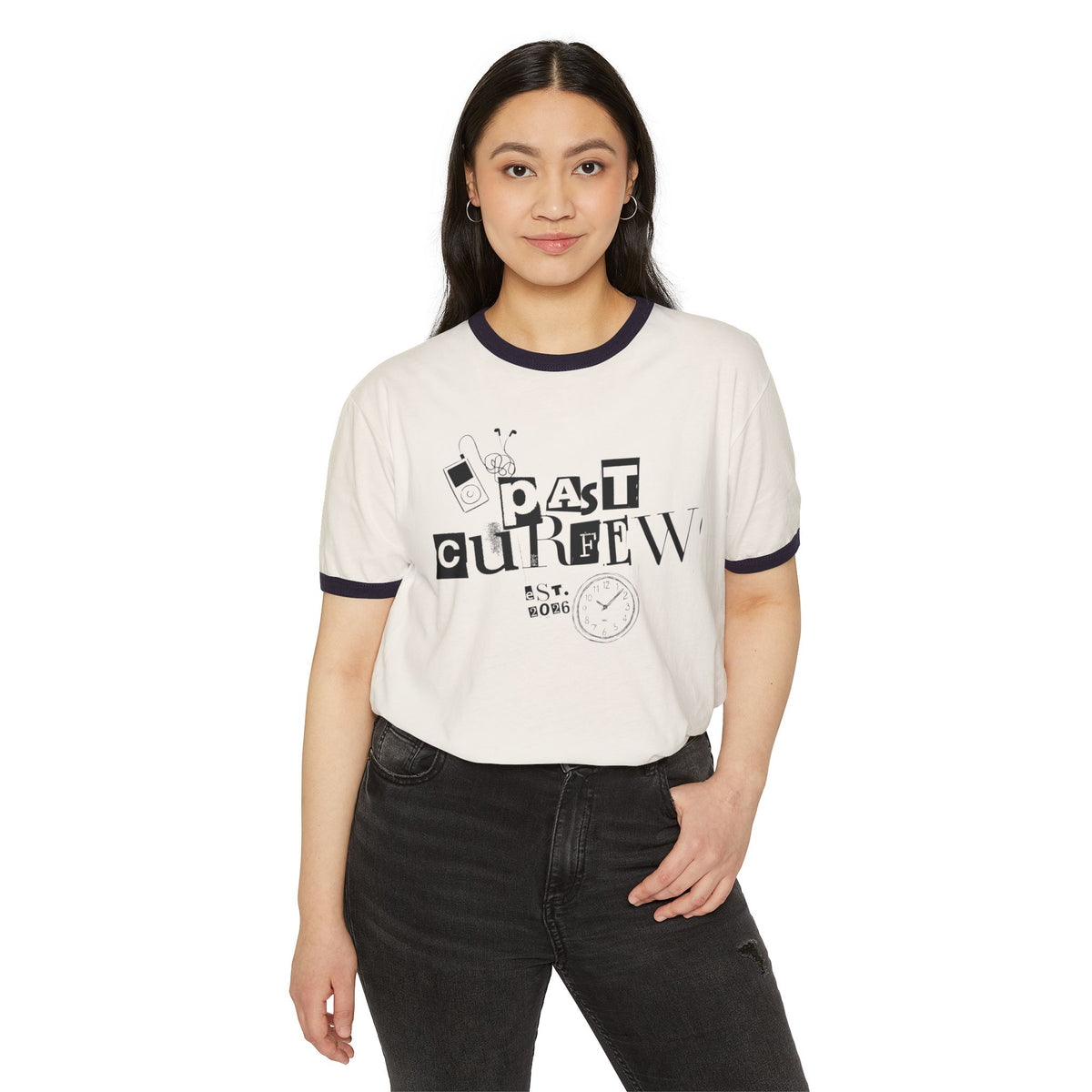 Past Curfew Ringer T‑Shirt — Retro Graphic Tee