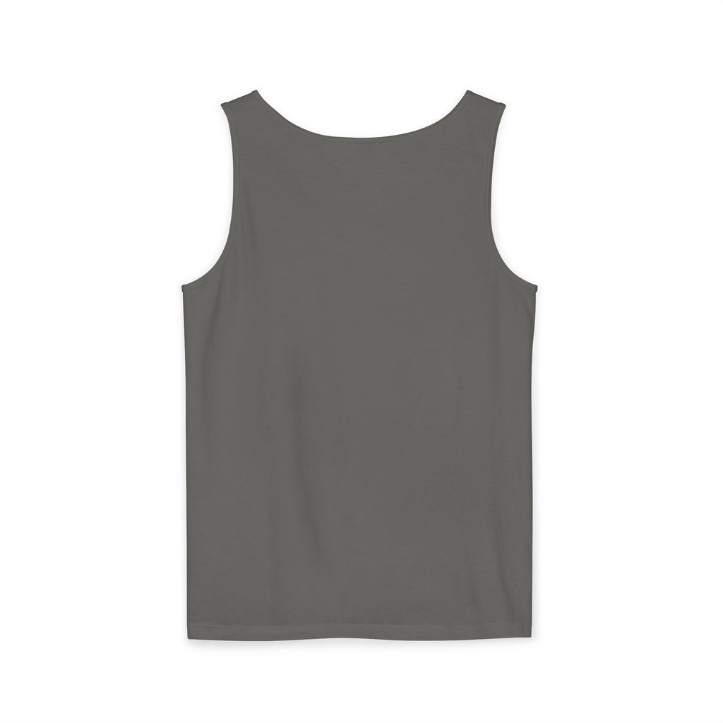Past Curfew Comfort Colors Graphic Tank Top — Retro College Party Vibe