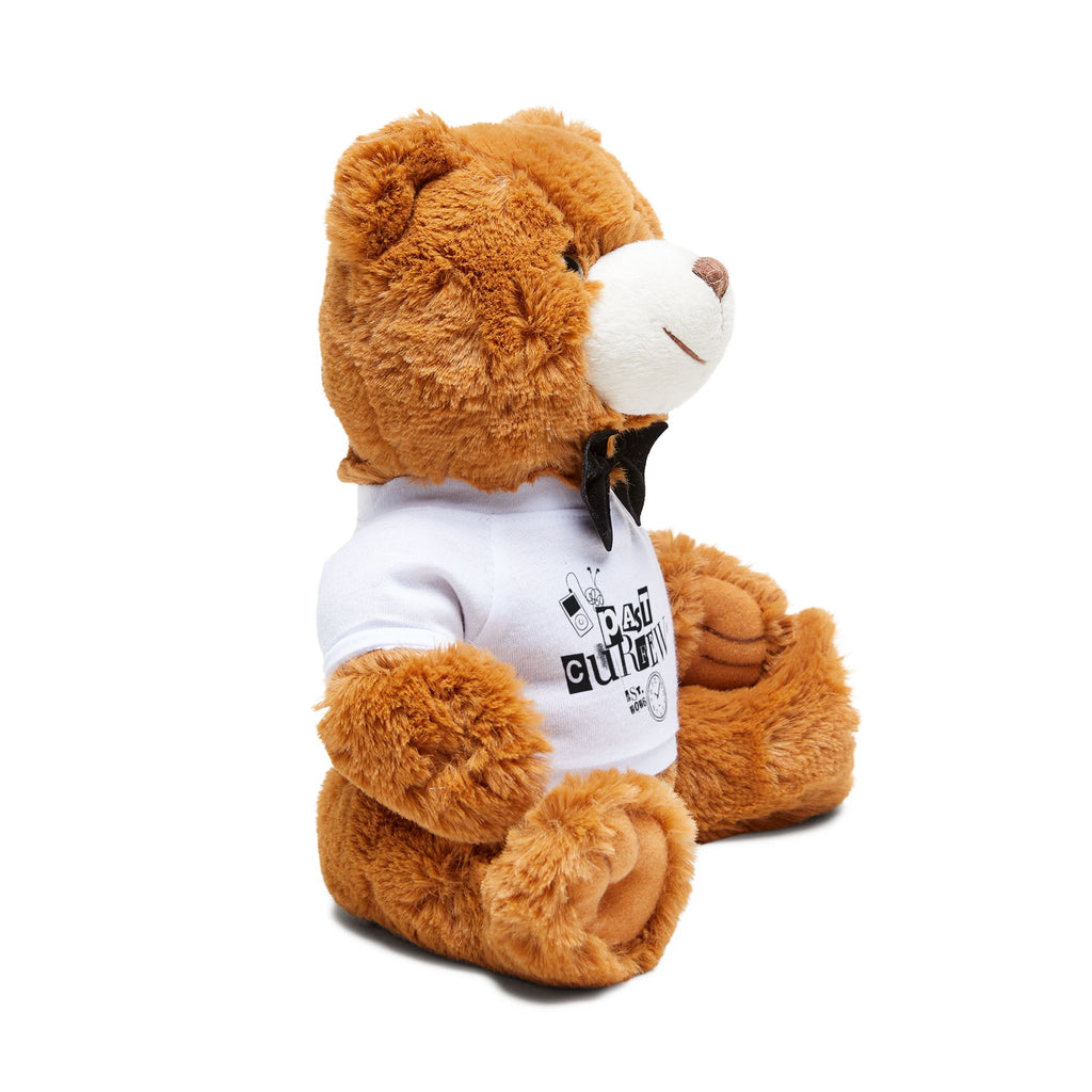 Plush Teddy Bear with 'Past Curfew' T‑Shirt