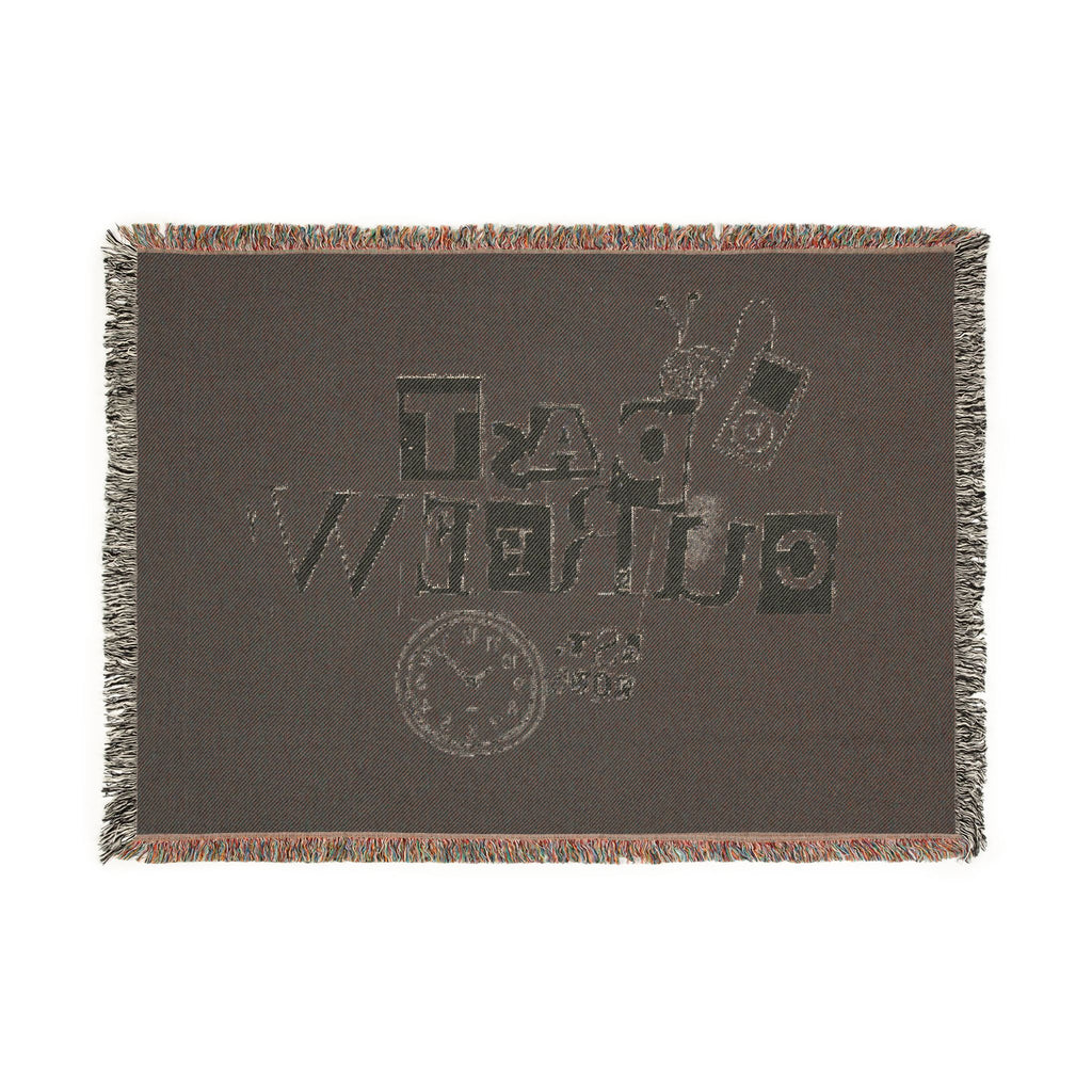 Past Curfew Woven Blanket — Retro Ransom-Note Design