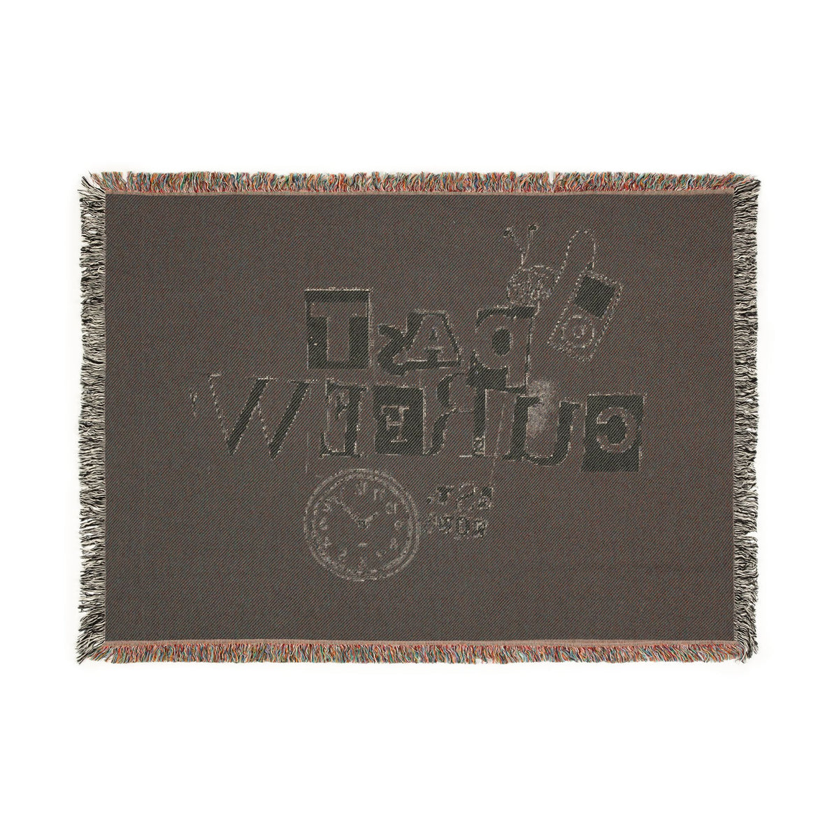 Past Curfew Woven Blanket — Retro Ransom-Note Design
