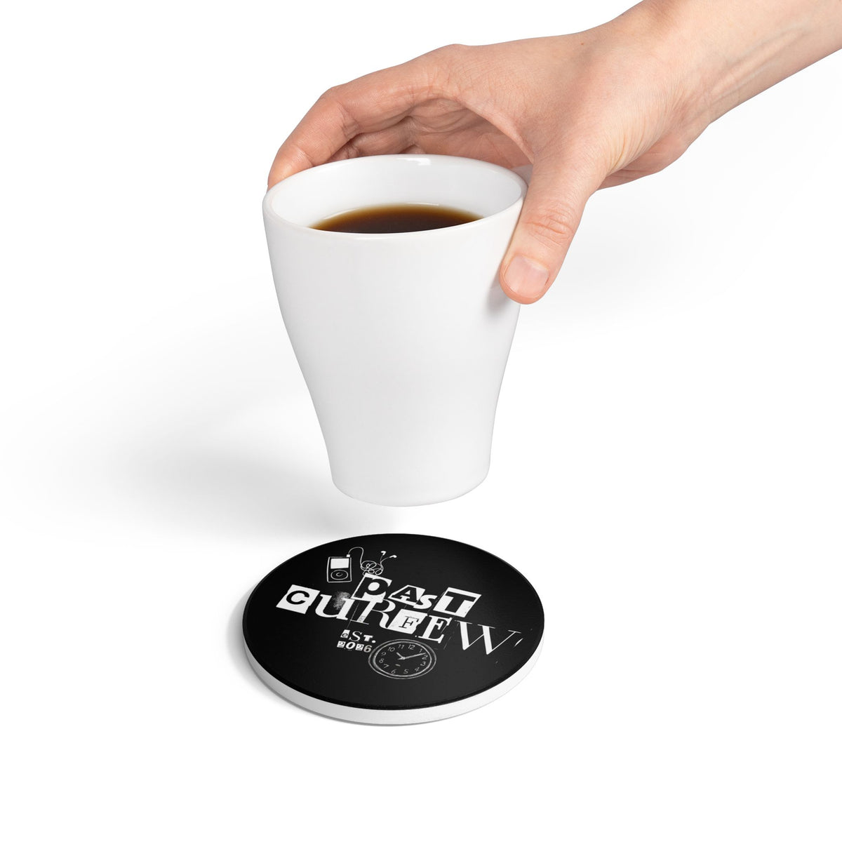 Past Curfew Ceramic Coaster