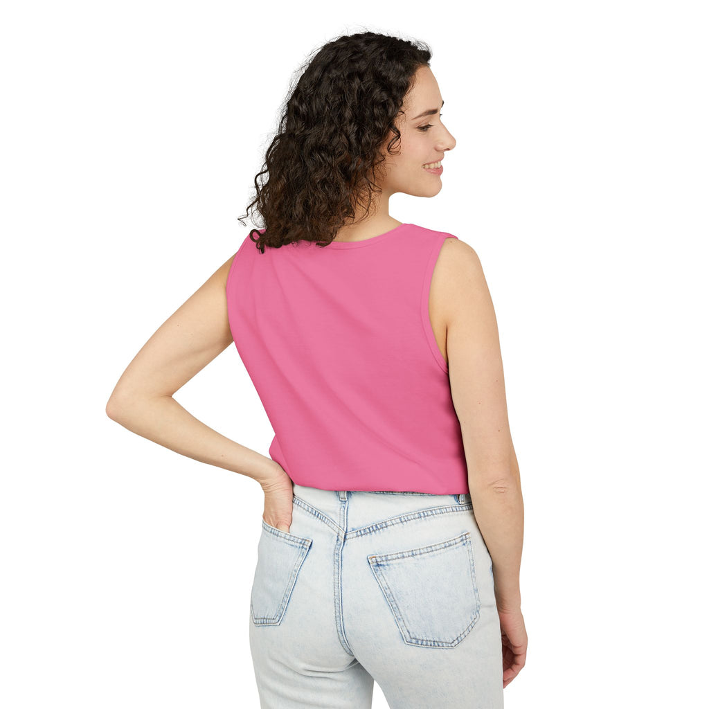 Past Curfew Comfort Colors Graphic Tank Top — Retro College Party Vibe